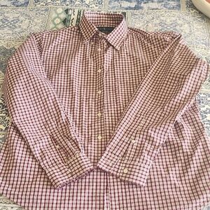Ralph Lauren Burgandy and White Casual Shirt
